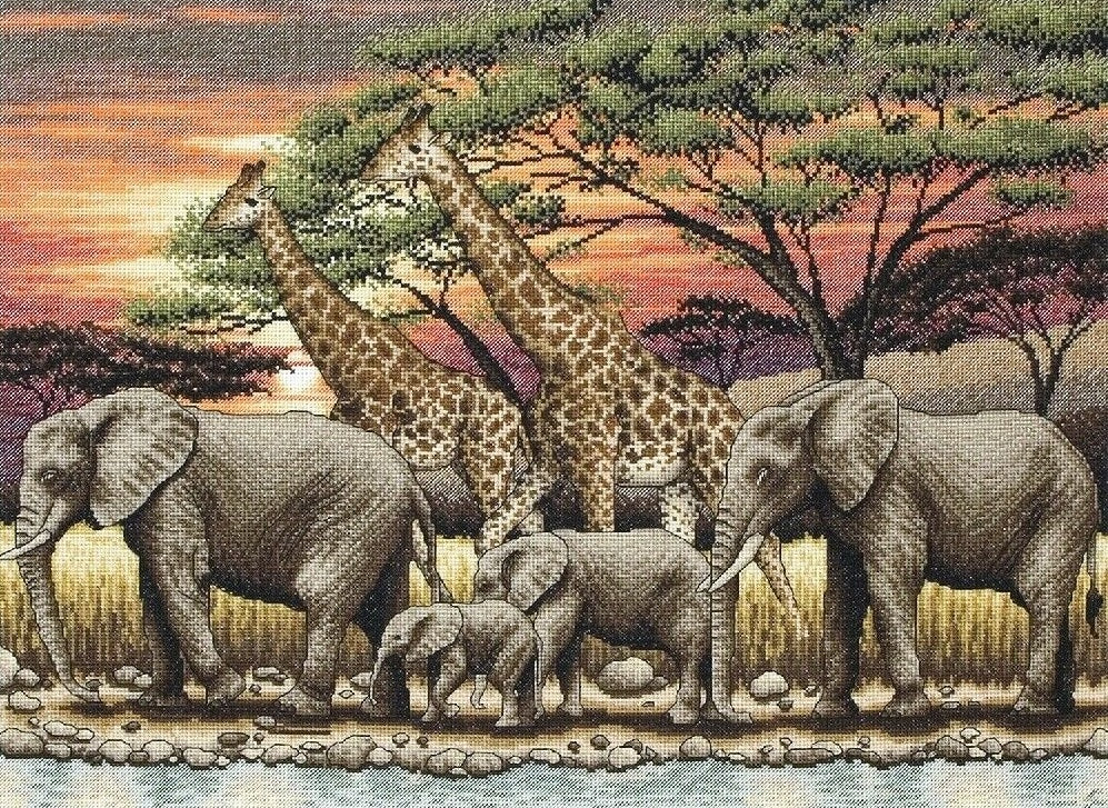 Maia African Sunset cross stitch pattern