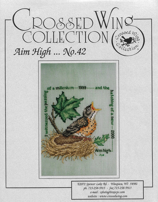 Crossed Wing Collection Aim High 42 bird cross stitch pattern