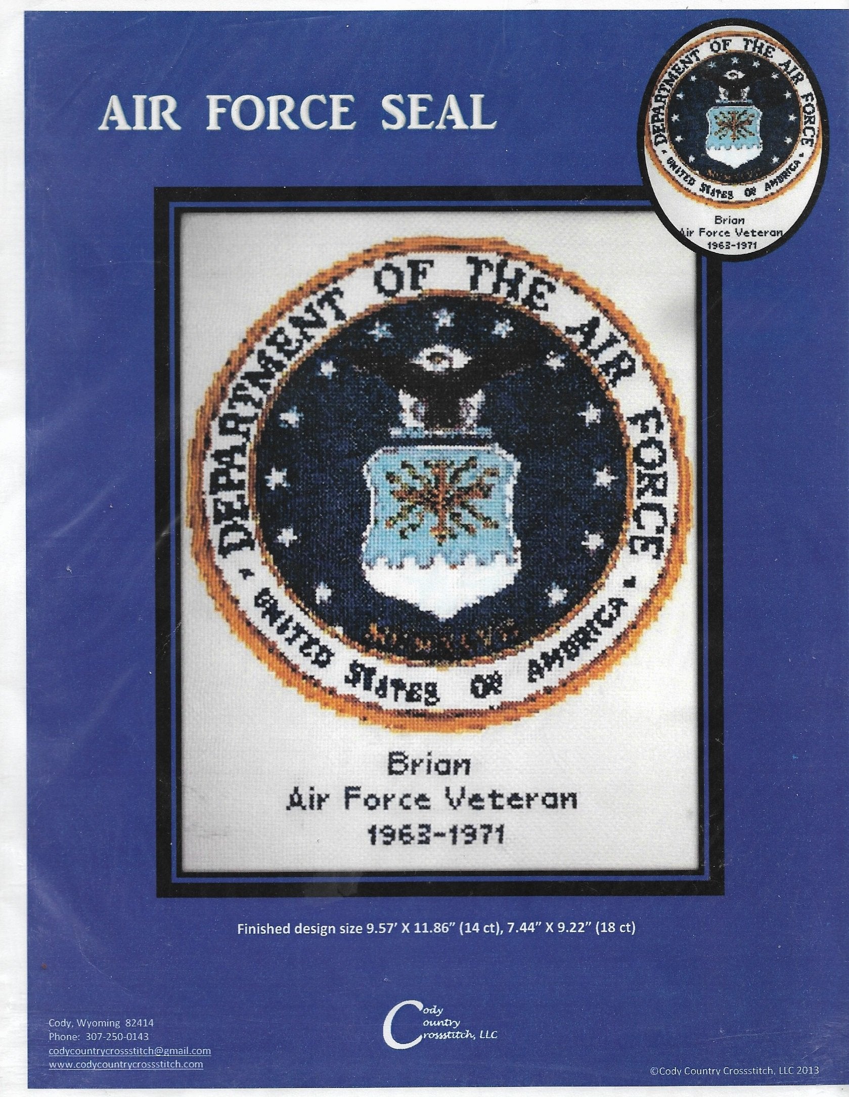 Cody Country Air Force Seal cross stitch pattern