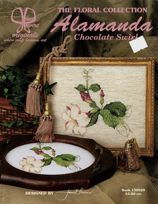 Janet Originals Alamanda Chocolate Swirl flower cross stitch pattern