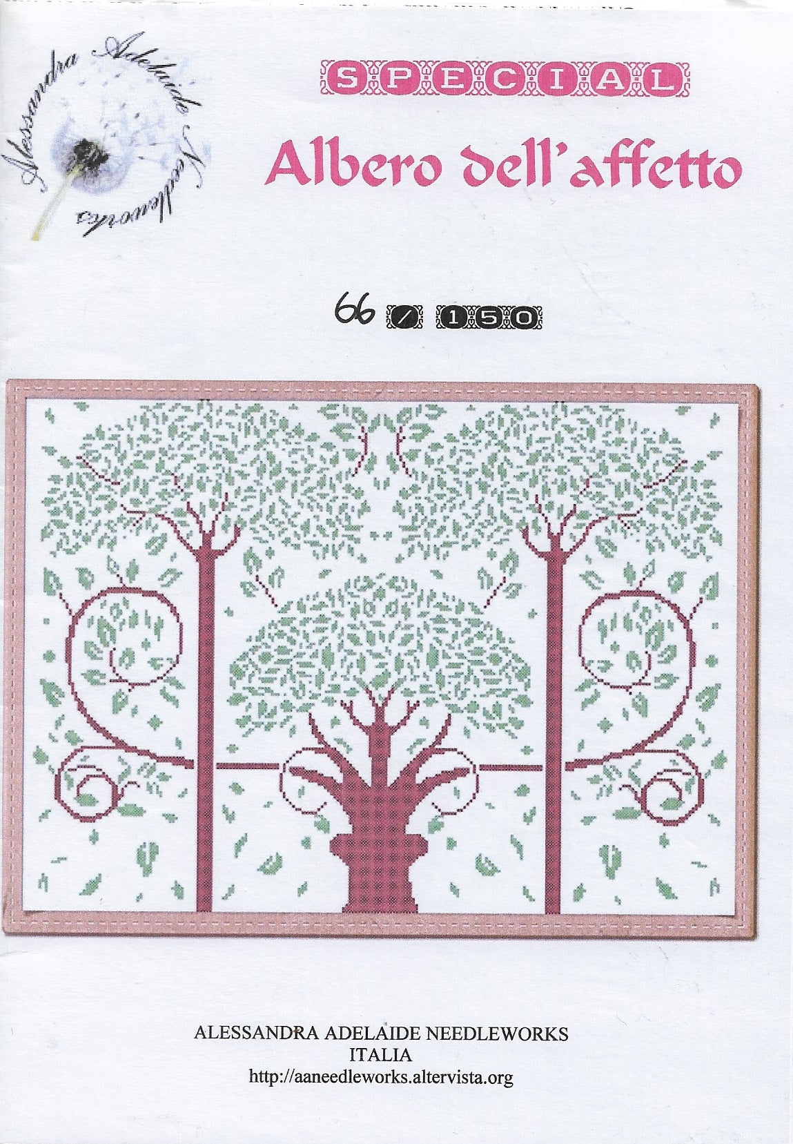 Alessandra Adelaide Albero dell'affetto #66 cross stitch tree pattern