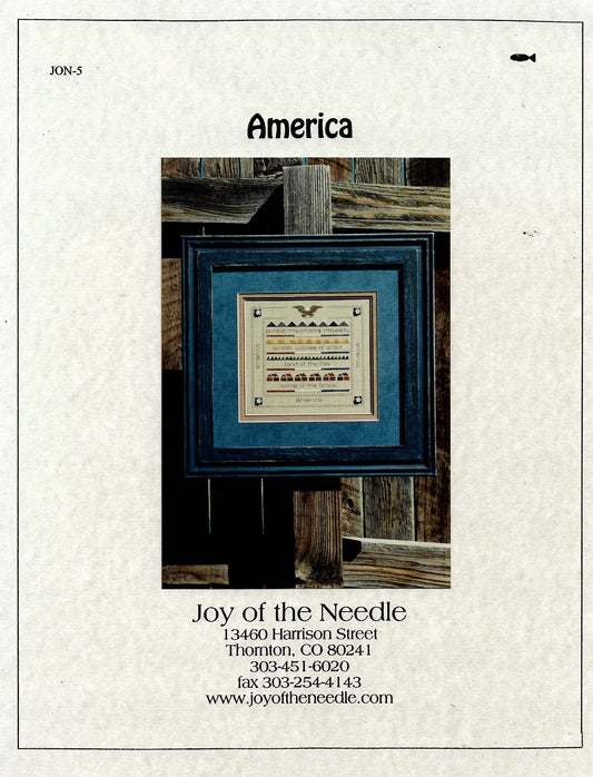 Joy of the Needle America JON-5 patriotic cross stitch pattern
