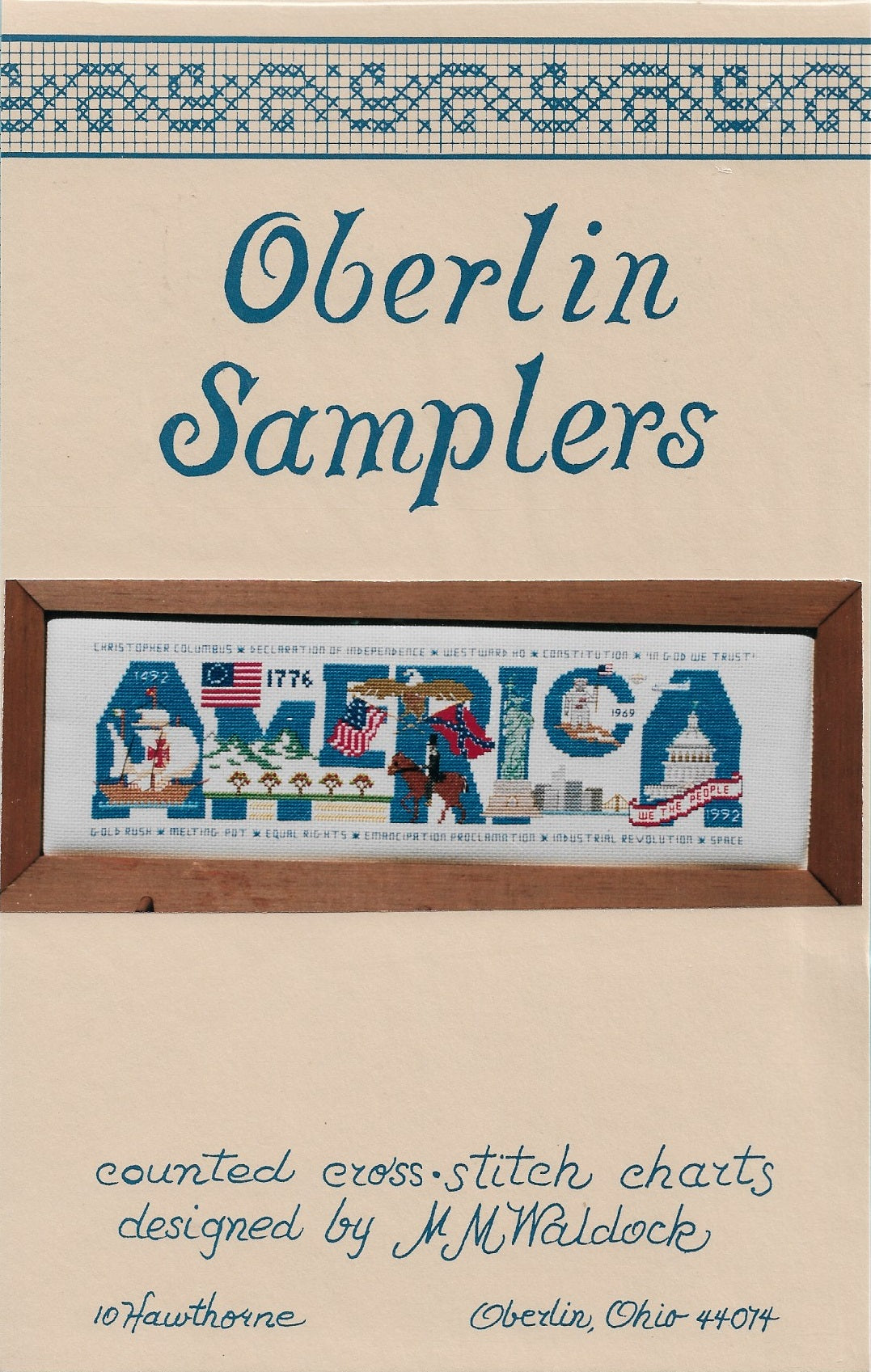 Oberlin Samplers America cross stitch pattern