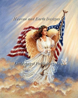 Heaven and earth Designs American Angel patriotic cross stitch patter