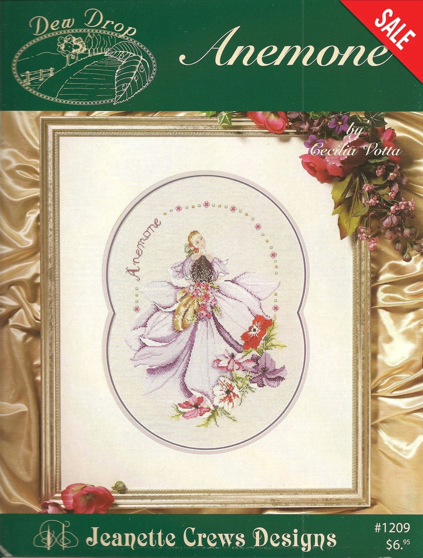 Jeanette Crews Anemone cross stitch pattern booklet