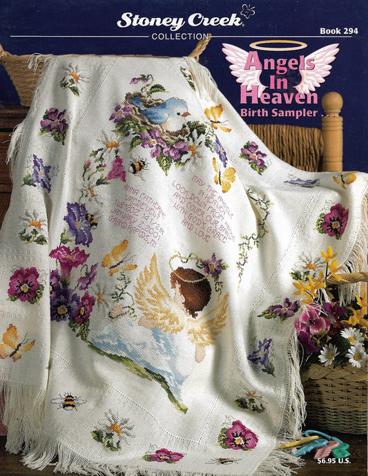Stoney Creek Angels in Heaven Birth Sampler BK294 cross stitch pattern