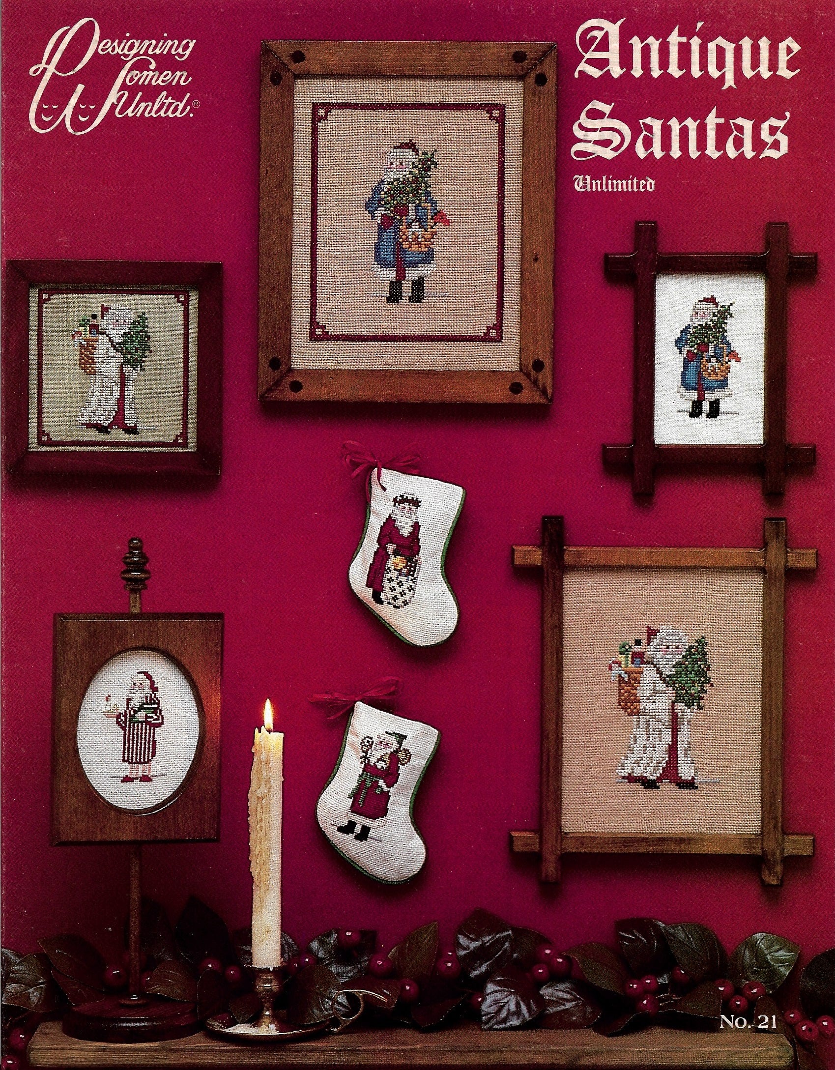 Designing Women Antique Santas christmas cross stitch pattern