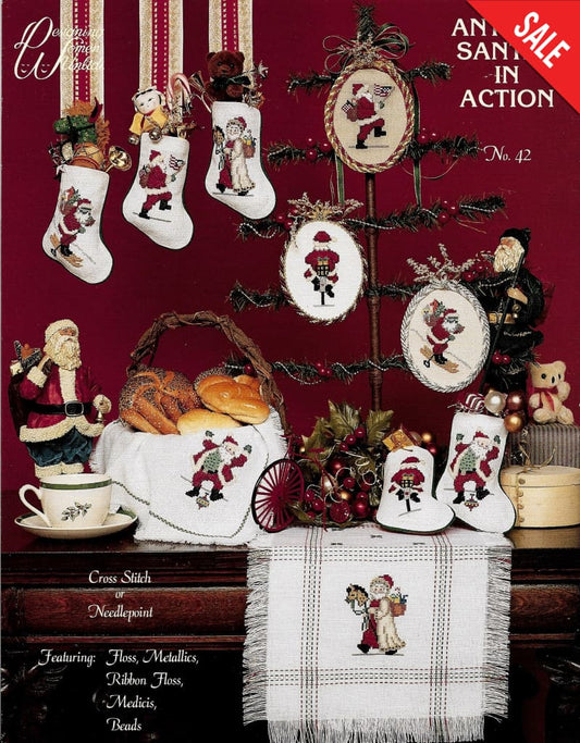 Designing Women Antique Santas in Action 42 christmas cross stitch pattern