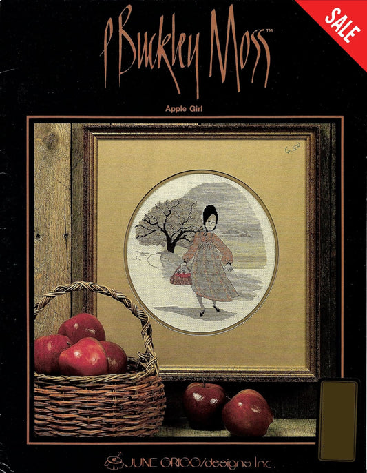 P Buckley Moss Apple Girl amish cross stitch pattern