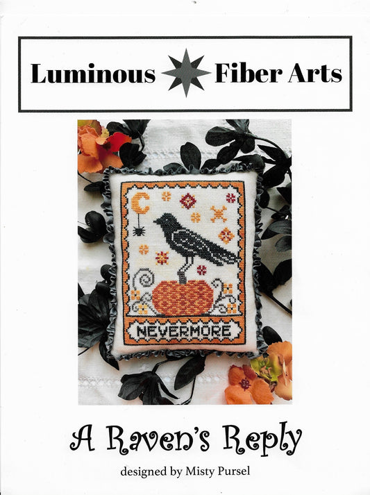 Luminous Fiber Arts A Raven's Reply cross stitch pattern