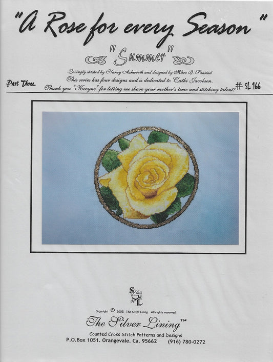Silver Lining A Rose for Every Season Summer SL166 flower cross stitch pattern