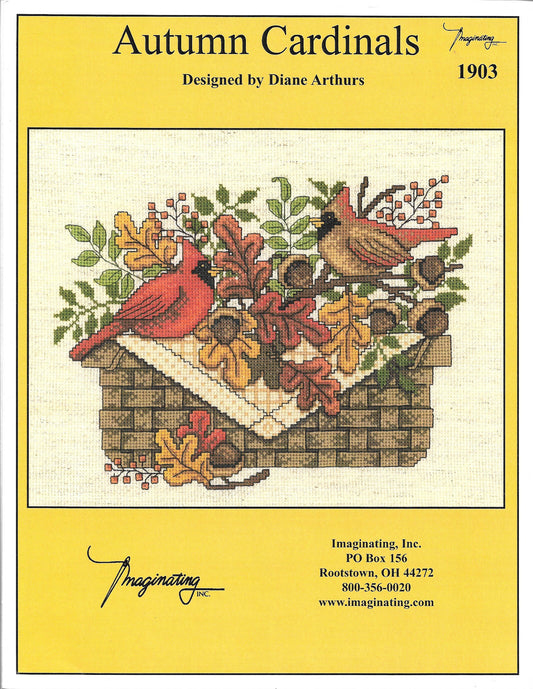 Imaginating Autumn Cardinals 1903 bird cross stitch pattern