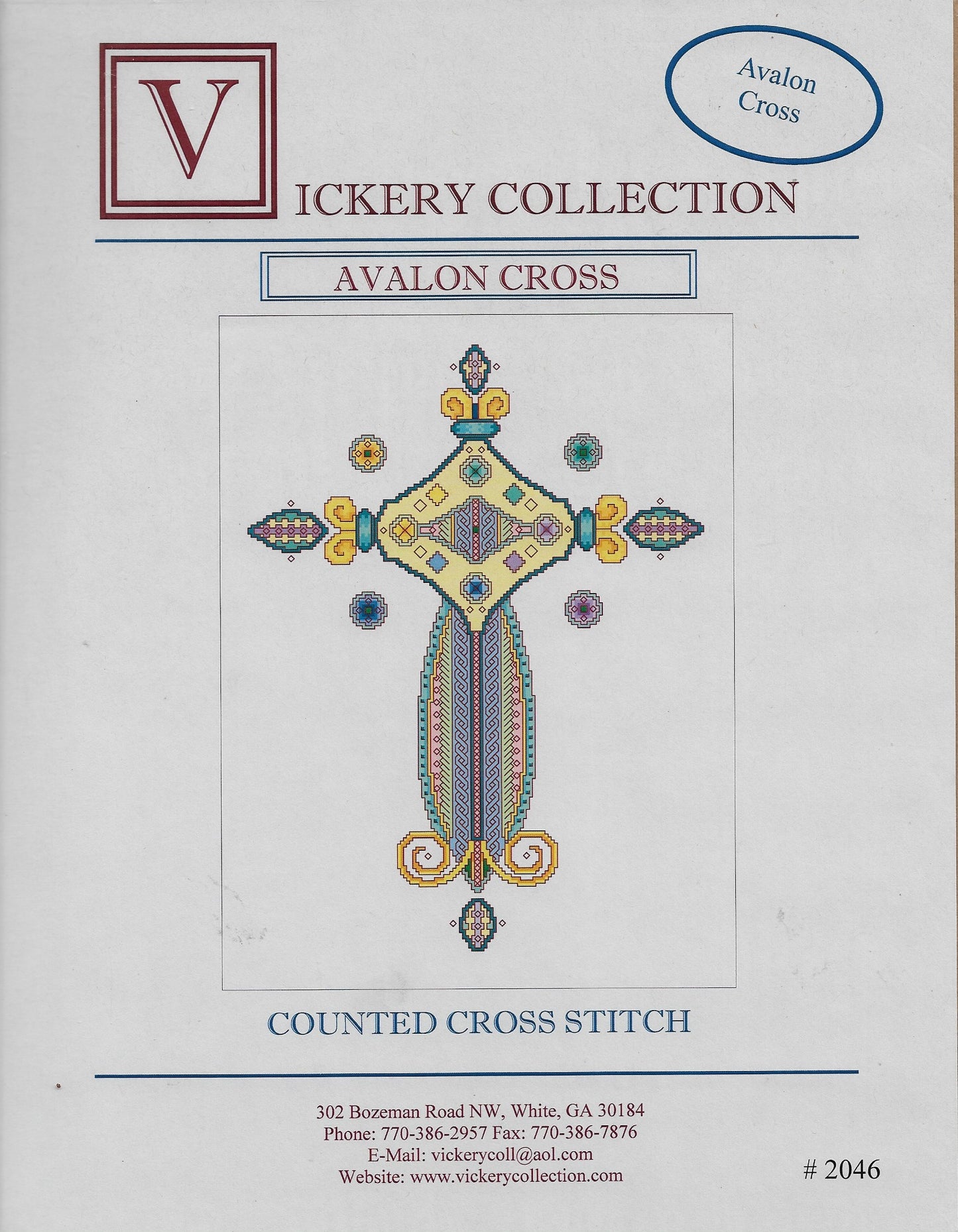 Vickery Collection Avalon Cross cross stitch pattern