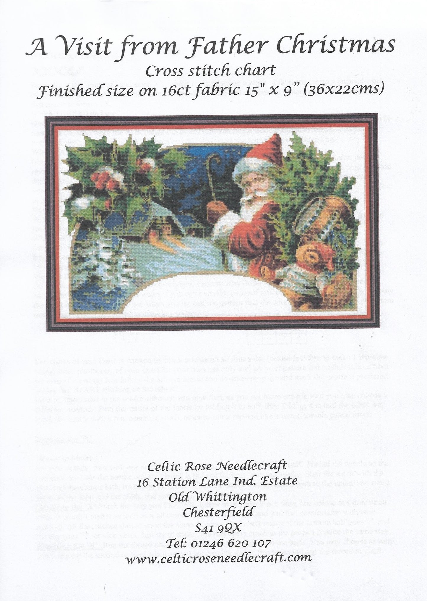 Celtic Rose Needlecraft A Visit from Father Christmas cross stitch pattern