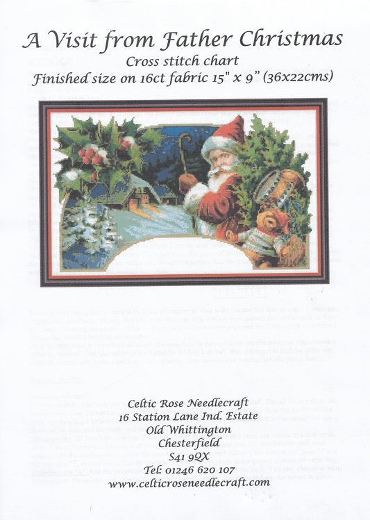 Celtic Rose Needlecraft A Visit from Father Christmas cross stitch pattern