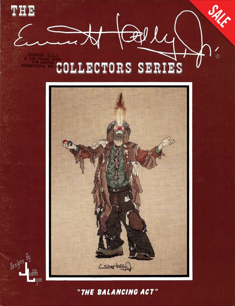 Judith Lynn The Balancing Act With Emmett Kelly Jr. clown cross stitch pattern