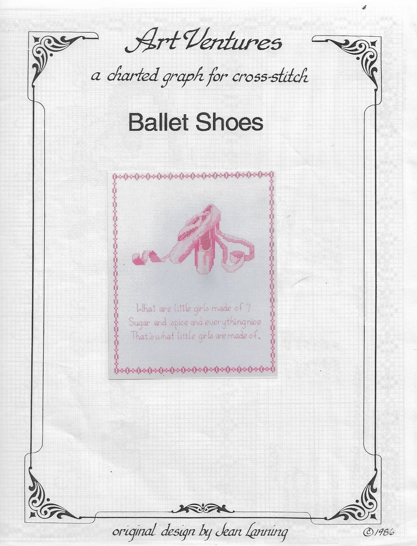 Art Ventures Ballet Shoes cross stitch pattern
