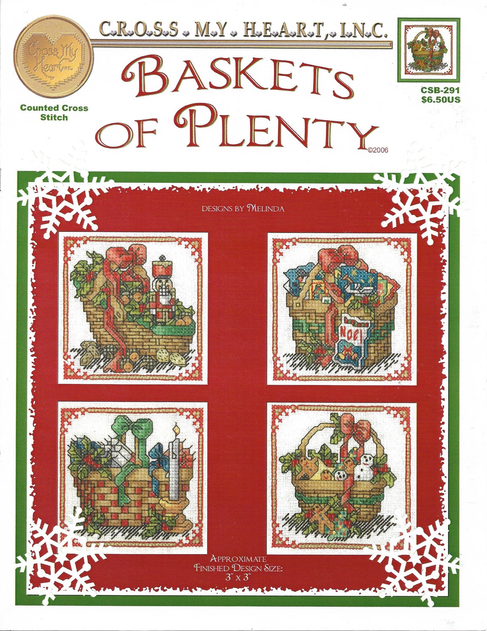 Cross My Heart Baskets of Plenty CSB-291 christmas cross stitch pattern