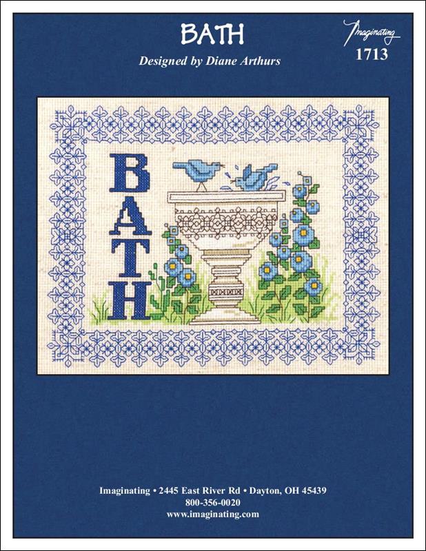 Imaginating Bath 1713 bird bath cross stitch pattern