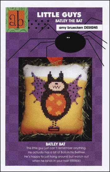 Amy Bruecken Little Guys: Batley the Bat halloween cross stitch pattern