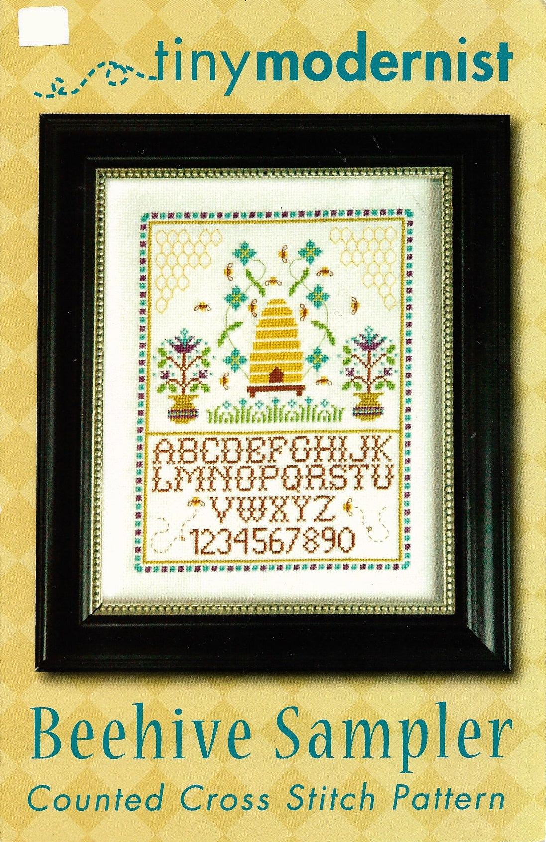 Tiny Modernist Beehive Sampler cross stitch pattern