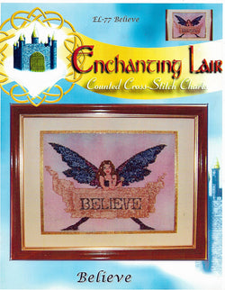 Enchanted Lair Believe cross stitch pattern