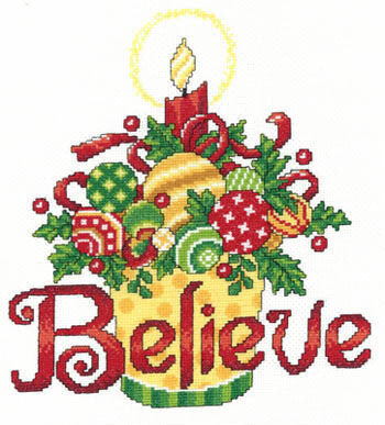 Imaginating Believe Ornaments Christmas cross stitch pattern