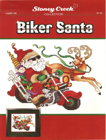 Stoney creek Biker Santa LFT190 christmas cross stitch leaflet