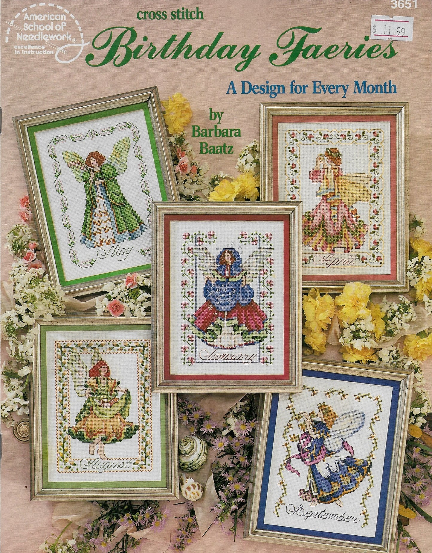 American School of Needlework Birthday Fairies cross stitch pattern