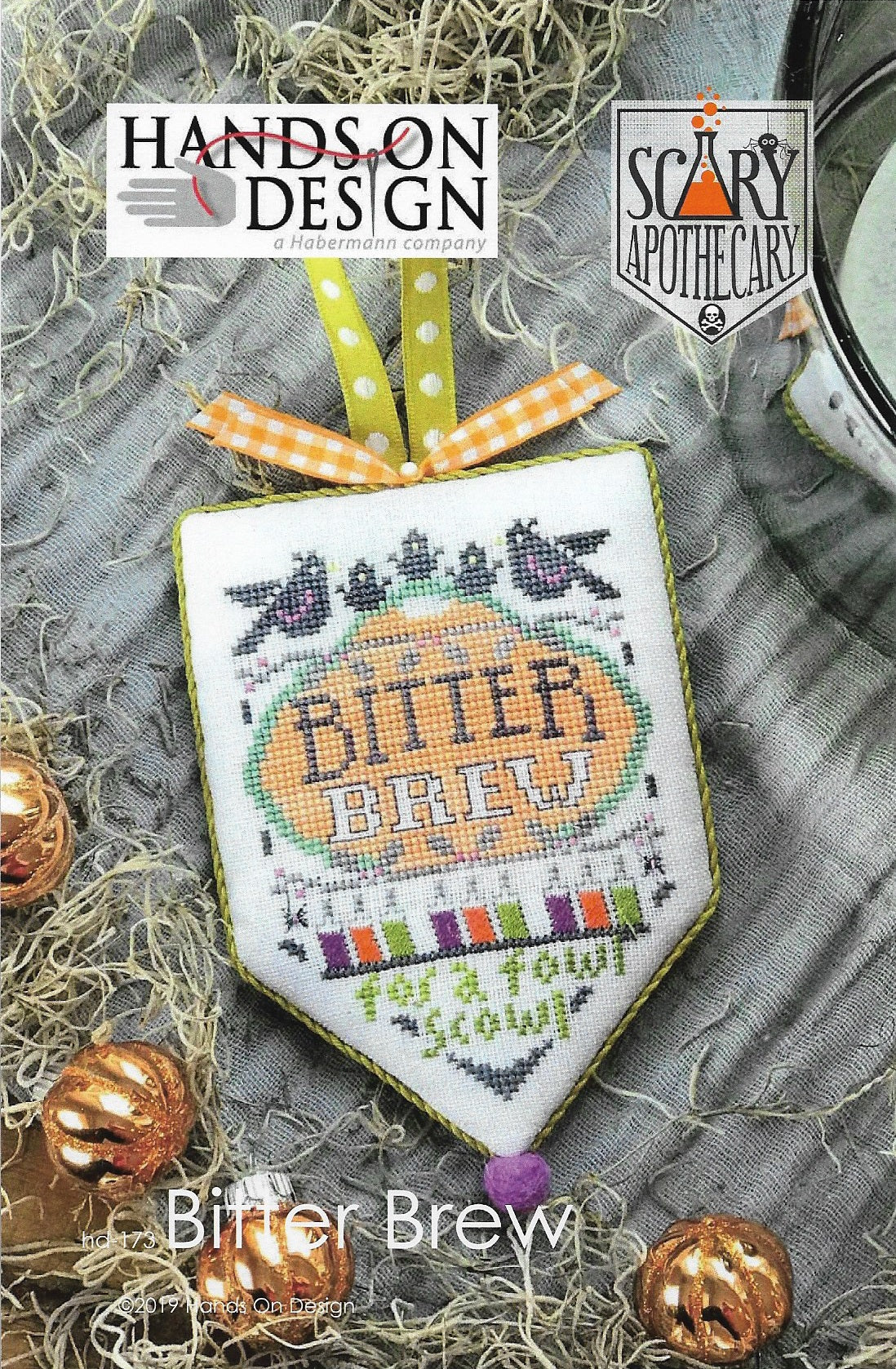 Hands on Design Bitter Brew Scary Apothecary HD-173 Halloween Ornament cross stitch pattern