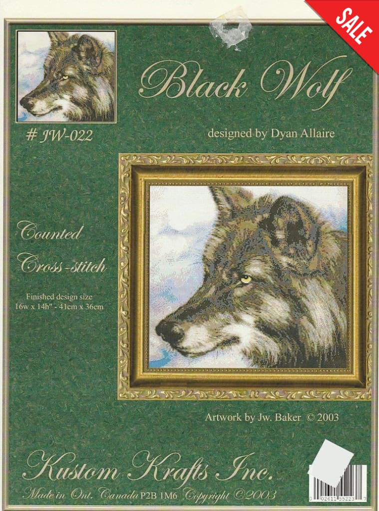 Kustom Krafts Black Wolf JW-022 cross stitch pattern