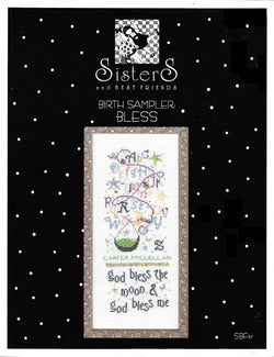 Sisters & Best friends Bless Birth Sampler cross stitch pattern