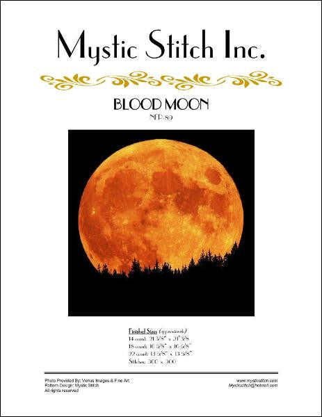 Mystic stitch Blood Moon cross stitch pattern