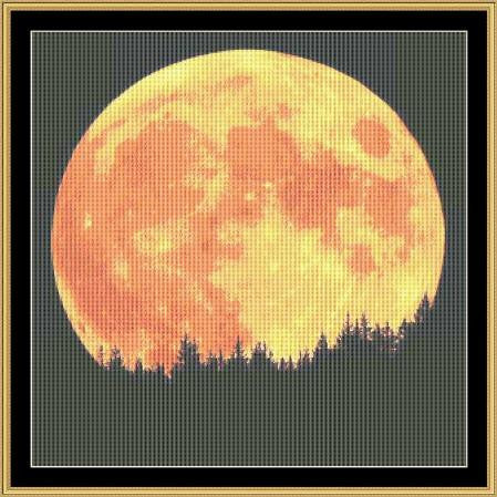 Mystic stitch Blood Moon cross stitch pattern