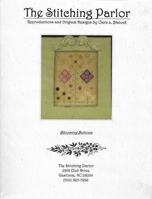 The Stitching Parlor Blooming Buttons cross stitch pattern