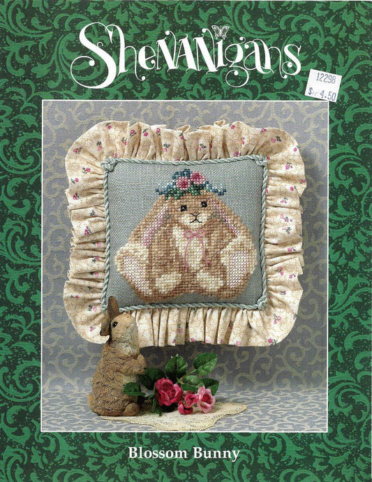 Shenanigans Blossom Bunny pillow cross stitch pattern