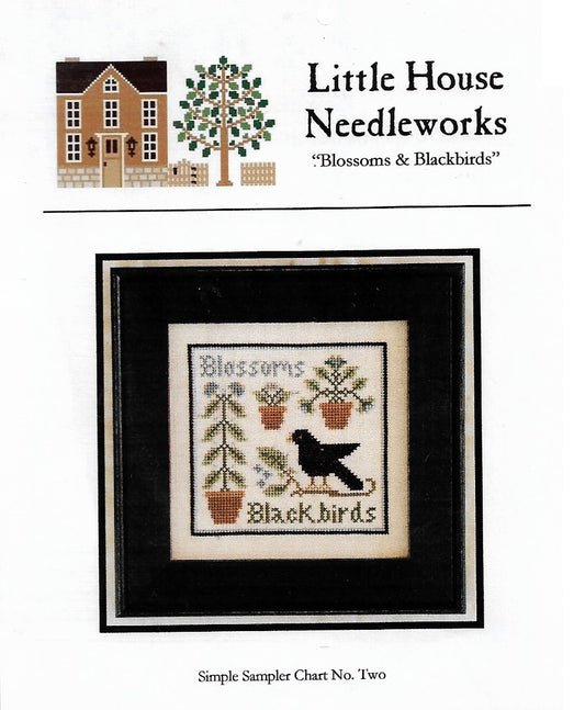 LITTLE House Needleworks Blossoms & Blackbirds no. 2 cross stitch pattern