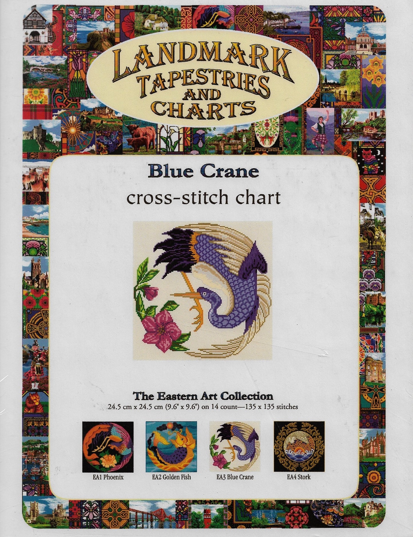 Lankmark Blue Crane cross stitch pattern
