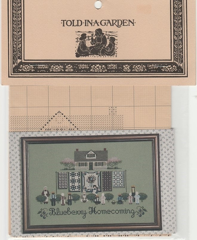 told In A Garden Blueberry Homecoming Amish cross stitch pattern