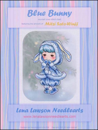 Lena Lawson Blue Bunny cross stitch pattern