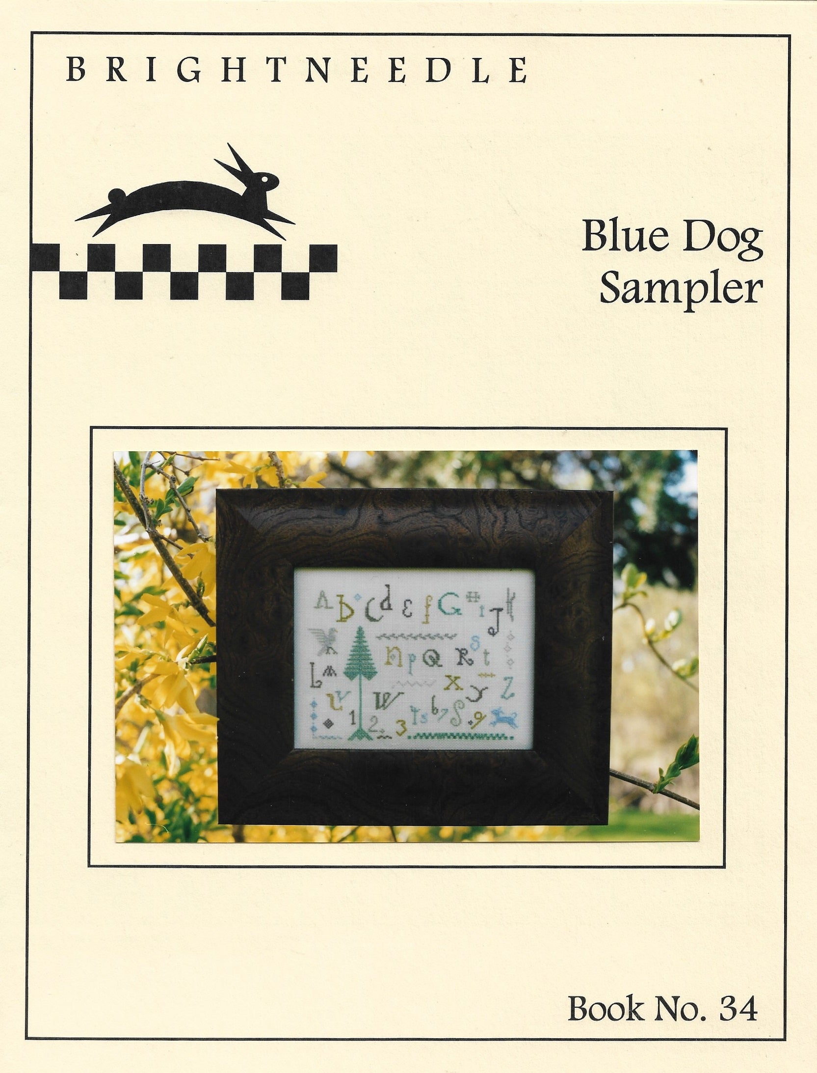 Brightneedle Charted Designs Blue Dog Sampler cross stitch pattern