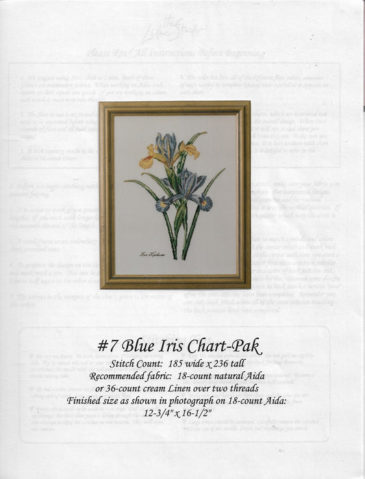 The Lilac Studio Blue Iris 7 cross stitch pattern