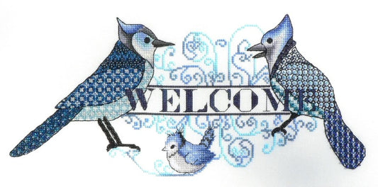 MarNic Designs Blue Jay Welcome cross stitch pattern
