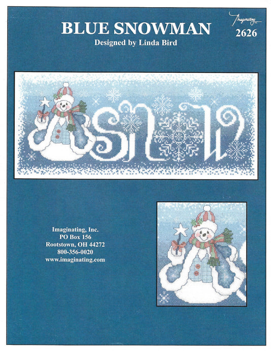 Imaginating Blue Snowman 2626 christmas cross stitch pattern