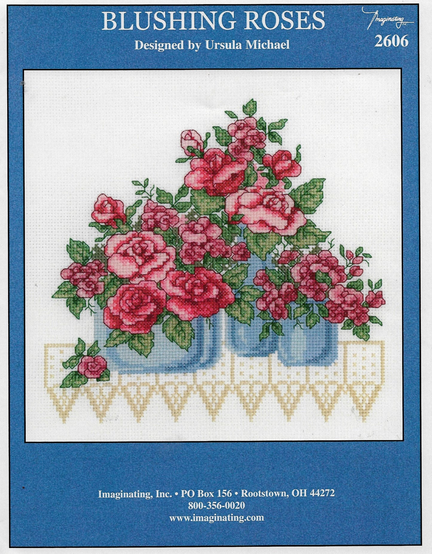 Imaginating Blushing Roses cross stitch pattern