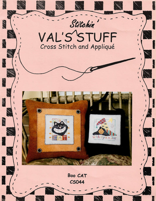 Val's Stuff Boo Cat halloween cross stitch pattern
