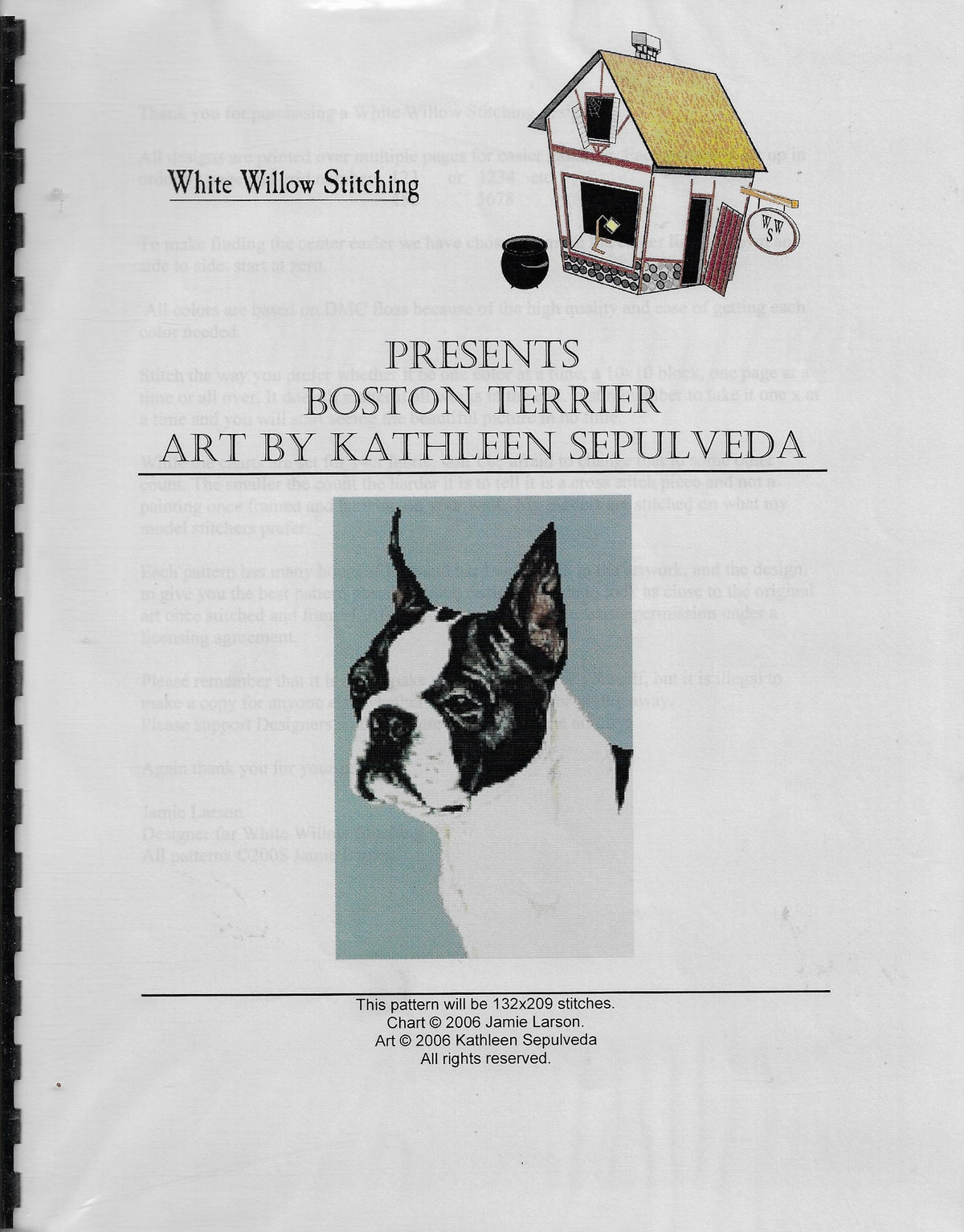 Boston Terrier pattern – Sandra's Stitch Stash