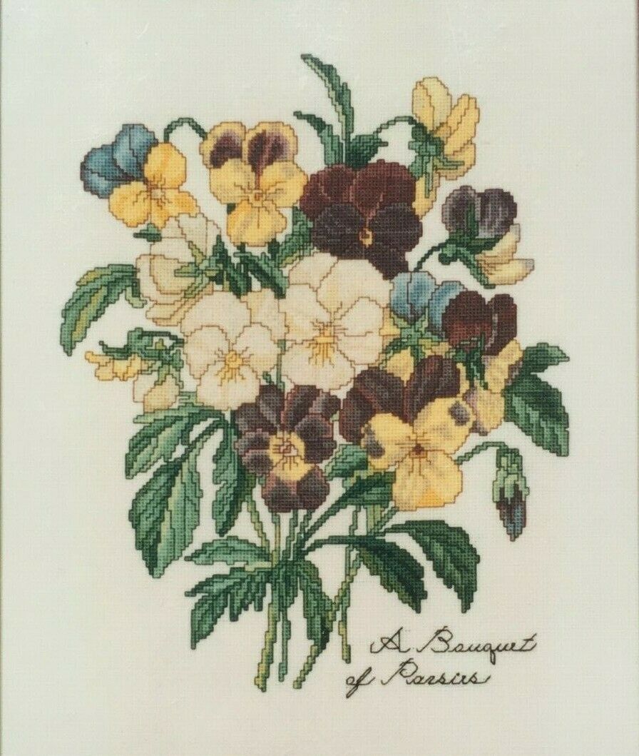 Lilac Studio A Bouquet of Pansies 21 cross stitch pattern