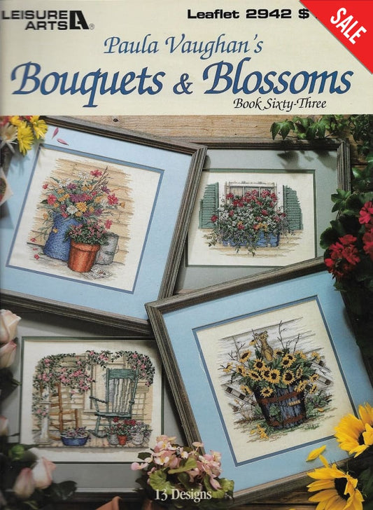 Leisure Arts Paula Vaughn's Bouquets & Blossoms  2942 flowers cross stitch pattern