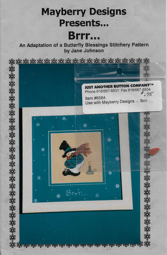 Mayberry Designs Brrr... snowman cross stitch pattern